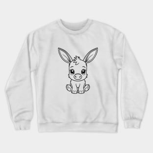 Cute Baby Donkey Animal Outline Crewneck Sweatshirt